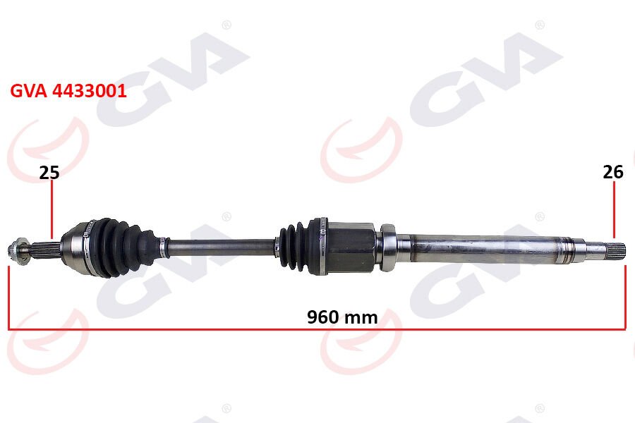 ÖN KOMPLE AKS SAĞ TRANSIT CONNECT 1.8 TDCI 02>14 75PS 960mm