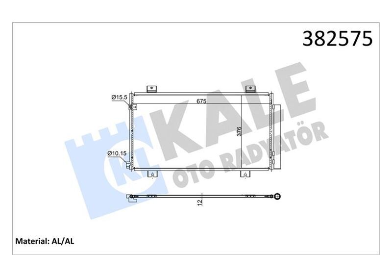 HONDA CIVIC X FC 1.6İ-DTEC 16 > KURUTUCU İLE BRAZING AL/AL 675X376X12 KLİMA RADYATÖRÜ  80100TGNG01
