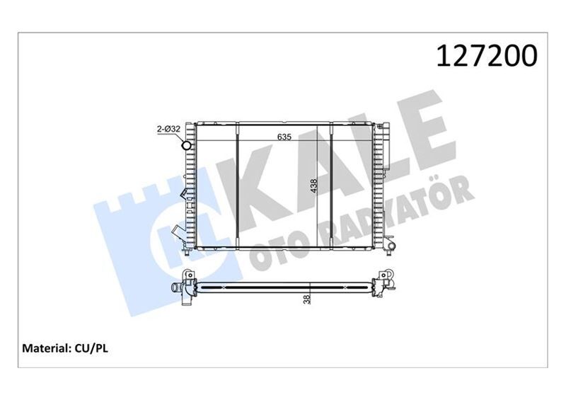 RADYATÖR LGN 1.8-2.0 16V-2.2 D ESPACE III 2.0 AC MEK OTOM 2 SIRA PA SİSTEM 635x441x47  7701044076-7701038219-7701043411