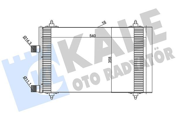 KLİMA RADYATÖRÜ KONDENSER PEUGEOT P307-P307 SW CITROEN C4-C5 2.0 HDI AL/AL 540x358x16  6453.FH-6453.FP-6455.AC