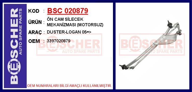 ÖN CAM SİLECEK MEKANİZMASI MOTORSUZ DUSTER-LOGAN 05 >