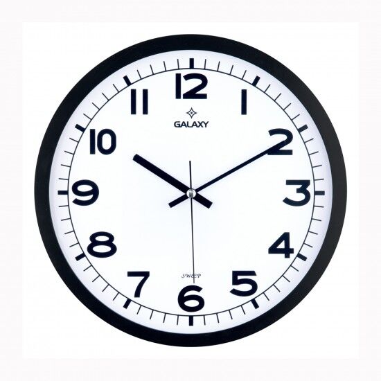 DUVAR SAATİ SİYAH ÇERÇEVE ÇAP:29.5CM AKRİLİK BOYALI ABS ÇERÇEVE MİNERAL CAM SESSİZ AKAR MAKİNE PVC KADRAN KADRAN ÖLÇÜSÜ: 286MM KADRAN BASKI ALANI: 175MM  SAAT 216-K