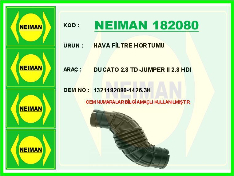 HAVA FİLTRE HORTUMU DUCATO 2.8 TD-JUMPER II 2.8 HDI
