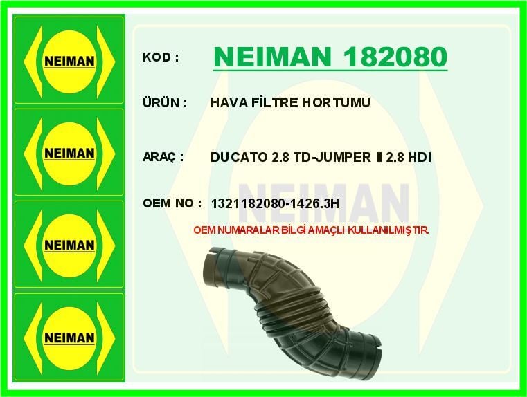 HAVA FİLTRE HORTUMU DUCATO 2.8 TD-JUMPER II 2.8 HDI