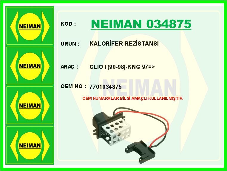 KALORİFER REZİSTANSI CLIO I 90-98 -KNG 97 >
