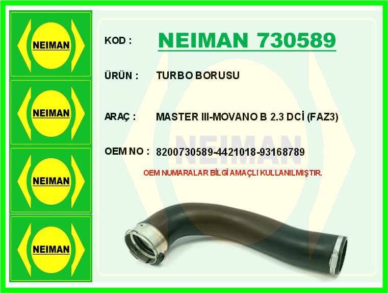 TURBO BORUSU MASTER III-MOVANO B 2.3 DCİ FAZ3