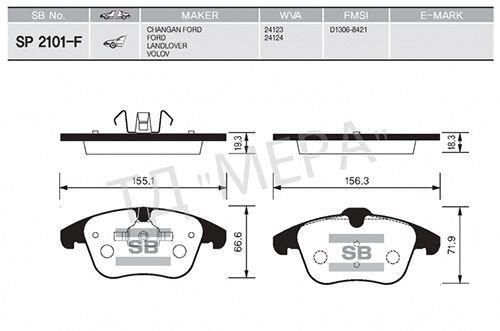 ON FREN BALATASI EVOQUE 12-18 FREELANDER 2 06-14 / MONDEO IV 07 /> S MAX GALAXY 07> VOLVO S60 II 1.5 T3 15>18 S80 II 2.0 08>12 V60 I 11>15 V70 III 09>15 XC70 II 09>12