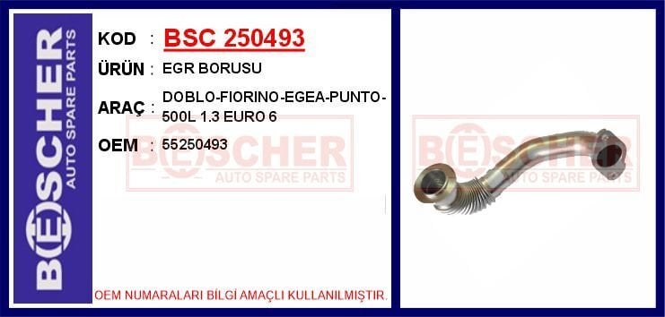 EGR BORUSU DOBLO-FIORINO-EGEA-PUNTO-500L 1.3 EURO 6