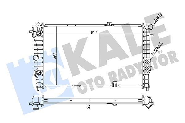 SU RADYATÖRÜ OPEL VECTRA A 1.6I 2.0I 16V 1.7D 90-95 CALIBRA A 2.0I 94-97 MT AC NAC BRAZING 617x368x26 90443463-90443466