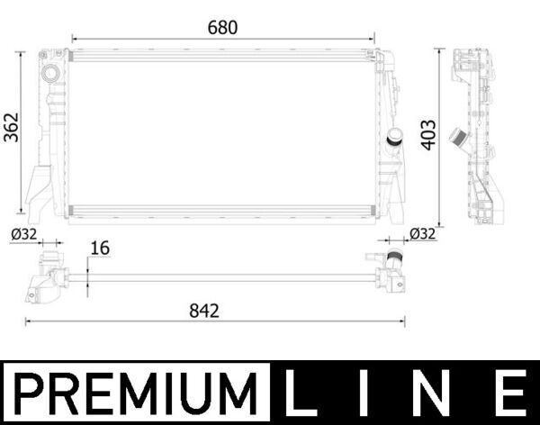 RADYATOR GENLESME KABI FREELANDER 2 L359 VOLVO S80 S60 V60 V70 XC60 XC70 KAPAK YOK MÜŞÜRLÜ  LR002627-LR004080-30680909-31200320