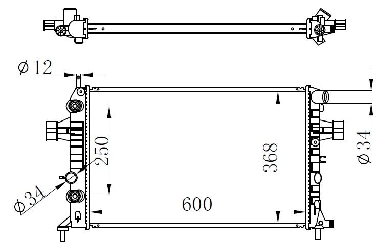 RADYATÖR BRAZING ASTRA G-ZAFIRA 1.4 16V-1.6 16V-1.8 16V-2.0 16V-2.2 16V AC KLİMASIZ MEK OTOM BR 600