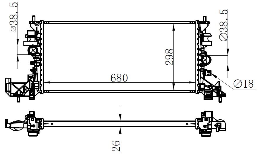 RADYATÖR AL/BRZ OPEL ASTRA K B16 1.0 1.2 1.4 1.6 Turbo 1.5CRDI 1.6CDTI 15 > MT