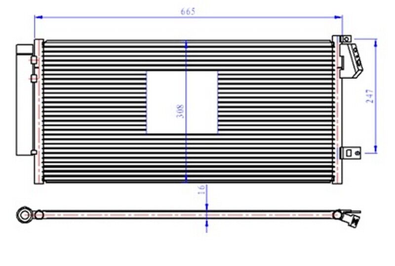 KLİMA RADYATÖRÜ FIAT DOBLO 10 > COMBO 12 > 1.3 DMTJ-1.6 DMTJ-2.0 DMTJ 669x293x16