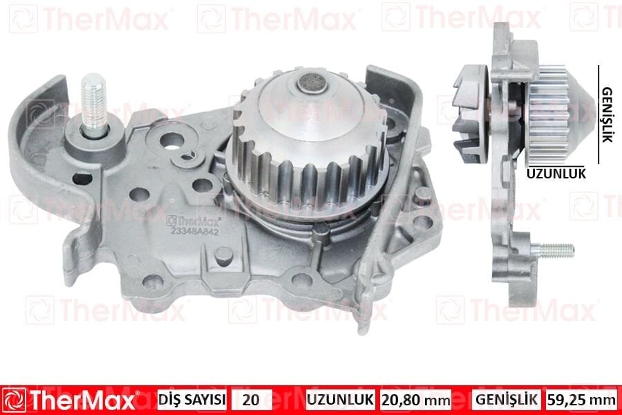 DEVİRDAİM SU POMPASI HYUNDAI ACCENT GETZ 1.5L D3EA CRDİ 02-05 / SANTAFE 2.2L CRDİ 06-09 / SONATA 2.0L D4EA CRDİ DİZEL 06-11