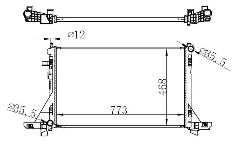 RADYATÖR MASTER III-MOVANO B 2.3DCI-CDTI 10 > KLİMALI 773x469x26 mm