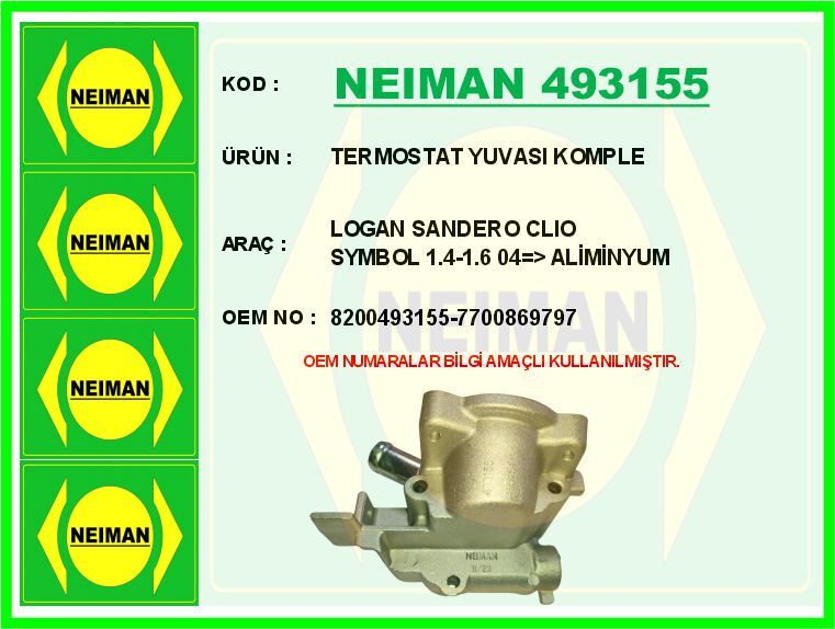 TERMOSTAT YUVASI KOMPLE LOGAN SANDERO CLIO SYMBOL 1.4-1.6 04 > ALİMİNYUM