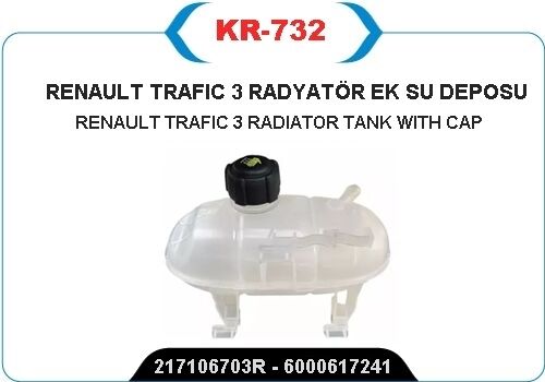 YEDEK SU DEPOSU GENLEŞME KAVANOZU OPEL VIVARO B 14> RENAULT TRAFIC III 14> OPEL VIVARO B 14<19 1. 6dCi R9M KAPAKLI  95517213-217106703R-217101893R