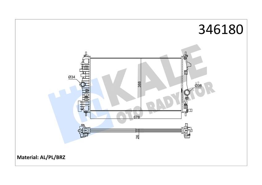 RADYATÖR INSIGNIA 2.0 CDTI 08 > AC /- MEK 680x379x26 AL/PL/BRZ  1300291-13241725