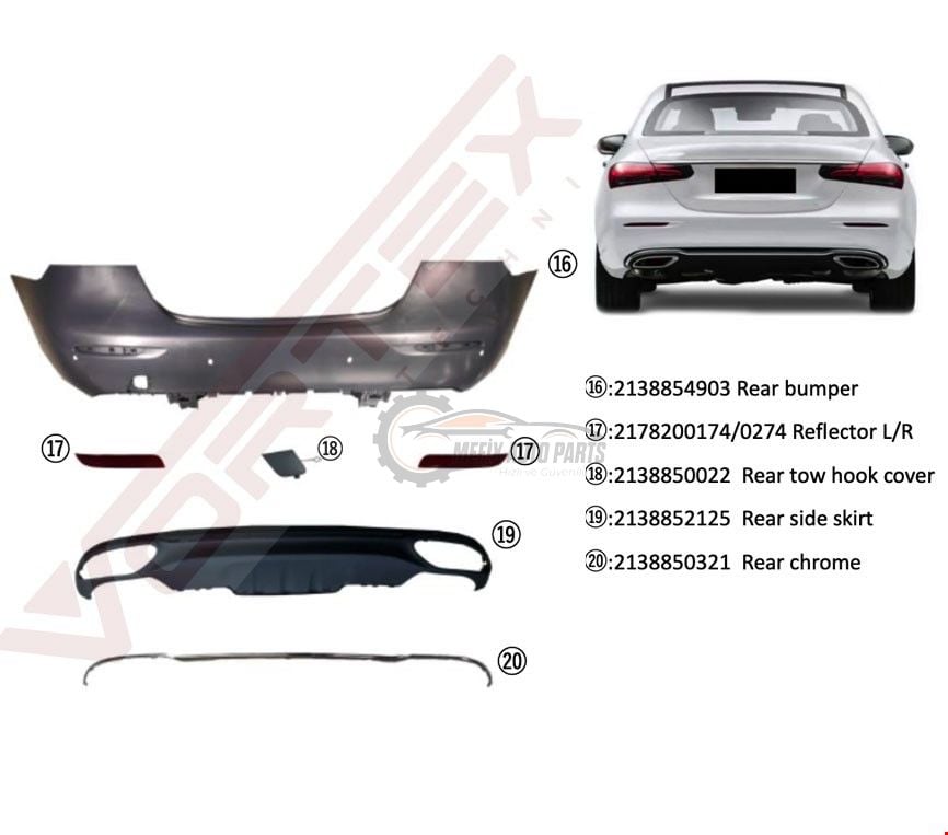 MERCEDES - ARKA TAMPON SET DOLU EXCLUSIVE W213 2020- - 2138854903+2138852125