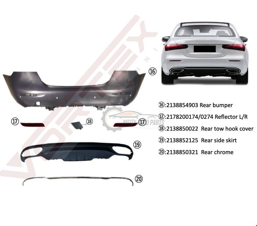 MERCEDES - ARKA TAMPON SET DOLU EXCLUSIVE W213 2020- - 2138854903+2138852125