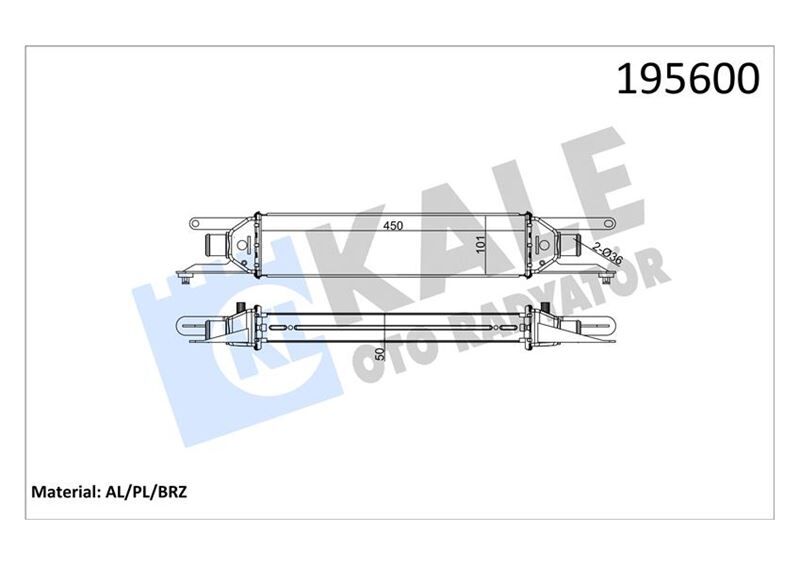 TURBO RADYATÖRÜ (INTERCOOLER) LINEA 1.3JTD (450x101x50) AL AL SİSTEM