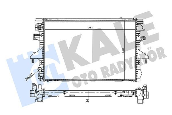 SU RADYATÖRÜ VW TRANSPORTER V-MULTIVAN V 1.9TDI 2.0 03-09 MT AC NAC MEKANİK 713x470x34  7H0121253K-7H0121253F