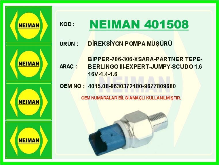 HİDROLİK DİREKSİYON YAĞ MÜŞÜRÜ P206-P306-P406-BIPPER-EXPERT-PARTNER TEPEE-BERLINGO III-XSARA-NEMO -JUMPY-C5-SCUDO 1.4-1.6-1.8-2.0