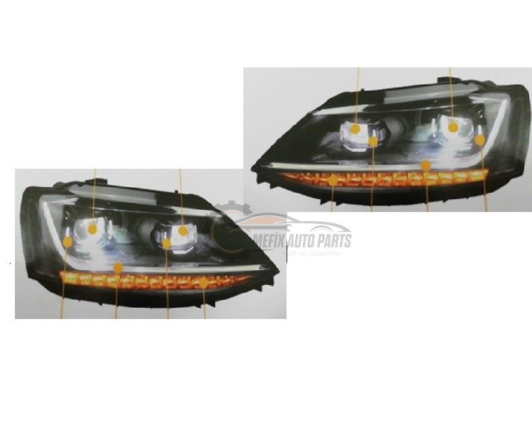VOLKSWAGEN - ÖN FAR SETİ (DOUBLE ÇİFT U LEDLİ) JETTA 2011- - 5C7941006H / 5C7941005H CİFTULED