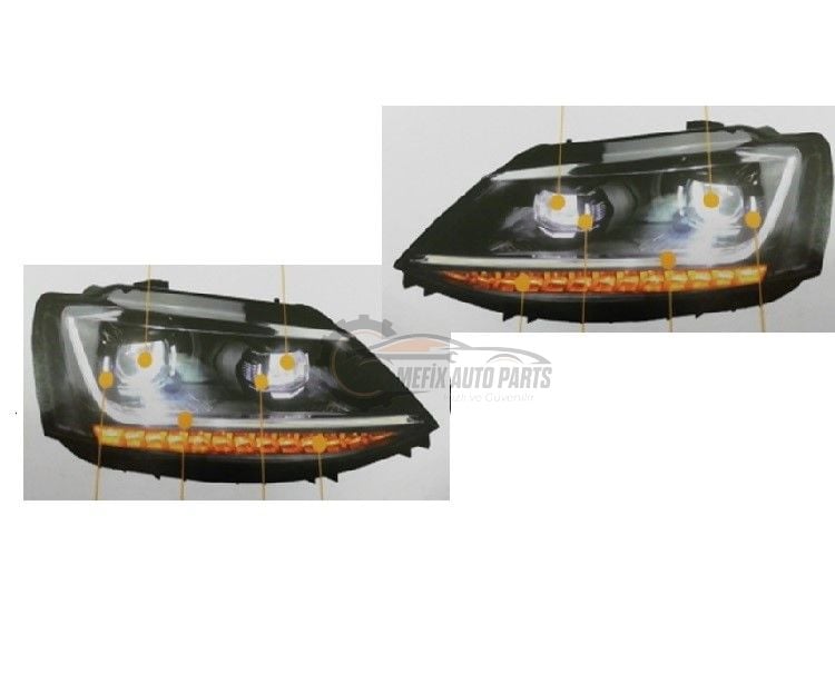 VOLKSWAGEN - ÖN FAR SETİ (DOUBLE ÇİFT U LEDLİ) JETTA 2011- - 5C7941006H / 5C7941005H CİFTULED