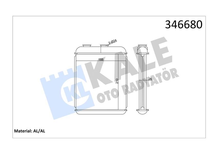 KALORİFER RADYATÖRÜ BRAZİNG ASTRA F-ASTRA G-ASTRA H YÜZÜKLÜ MEK OTOM 208x183x26  1618134-1618312-9117117