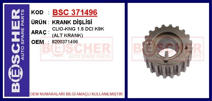 KRANK DİŞLİSİ CLIO-KNG 1.5 DCI K9K ALT KRANK
