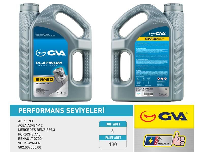 MOTOR YAĞI 5W30 5 LT PLATINUM TAM SENTETİK API SL/CF