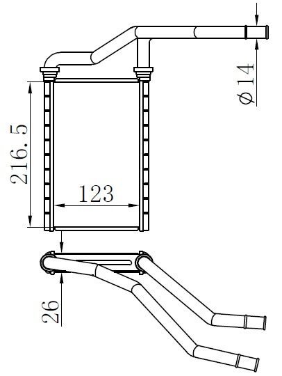 KALORİFER BRAZİNG HEATER A/M 123X216X26 SWİFT III 05 /SX4 06 /FİAT SEDİCİ 73991-7412060PA0