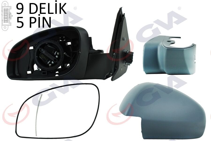 DIŞ DİKİZ AYNASI SOL VECTRA C 03> ELEKTRİKLİ ISITMALI ASTARLI ASFERİK 5 FİŞ VM-966EHPAL