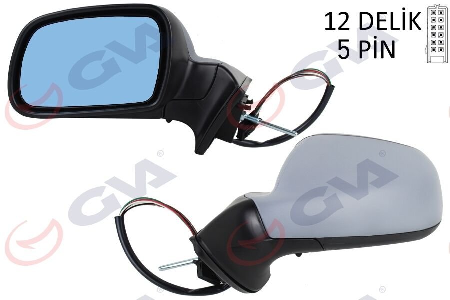 DIŞ DİKİZ AYNASI SOL 407 05 ELEKTRİKLİ ISITMALI MAVİ CAM ASTARLI KONVEKS 5 FİŞ VM-204EHPL  8149.VF