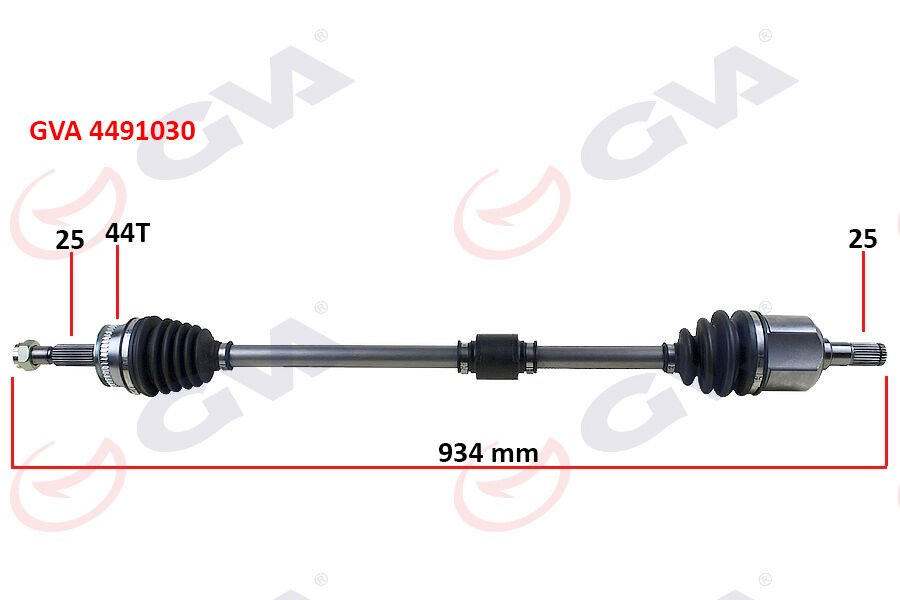 KOMPLE AKS SAĞ HYUNDAI ELANTRA 1.6L G4ED Benzinli 16v Otomatik vites 01-06 ABS li 25x25 - ABS 44 diş komple boy 934mm  495002D112-495002D113