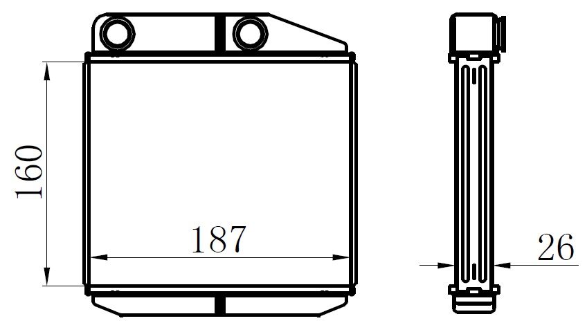 KALORİFER RADYATÖRÜ BRAZİNG CORSA D 06> CORSA E 14> ADAM 14> MITO-DOBLO III-LINEA-FIORINO-PRATICO- GRANDE PUNTO 1.2-1.3-1.4 BORULU TİP