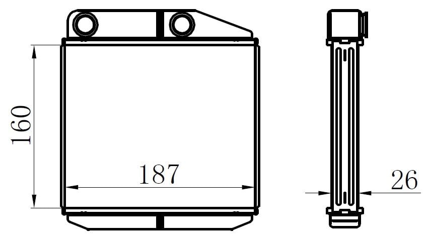KALORİFER RADYATÖRÜ BRAZİNG CORSA D 06> CORSA E 14> ADAM 14> MITO-DOBLO III-LINEA-FIORINO-PRATICO- GRANDE PUNTO 1.2-1.3-1.4 BORULU TİP