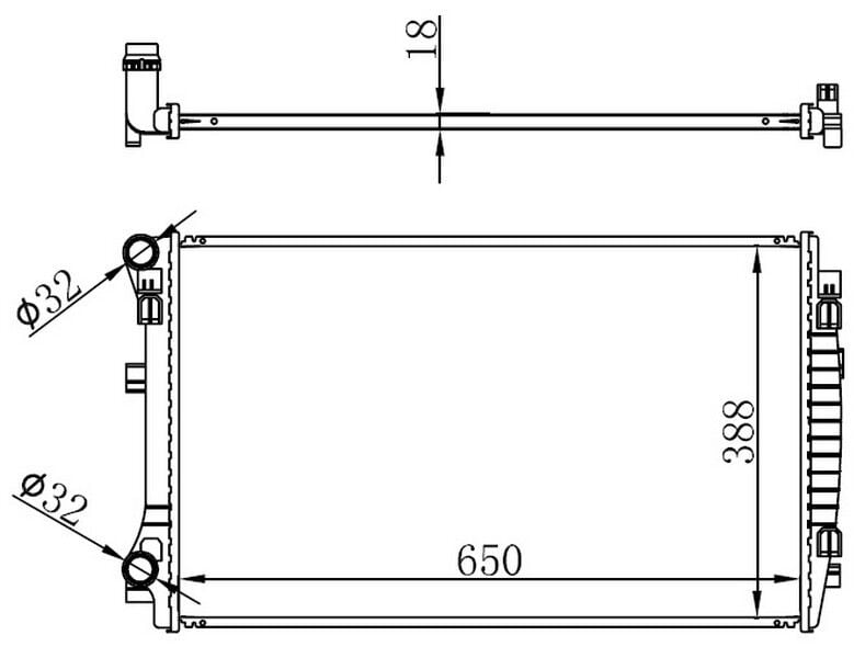RADYATÖR BRAZİNG GOLF VII-A3 1.2-1.4-1.6TDİ 12 > MEK 650x395x22