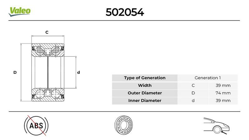 ÖN TEKER RULMANI ASTRA F VECTRA A VECTRA B OMEGA B 91-03 39x74x39  96995000-1603196-90510542-94535982