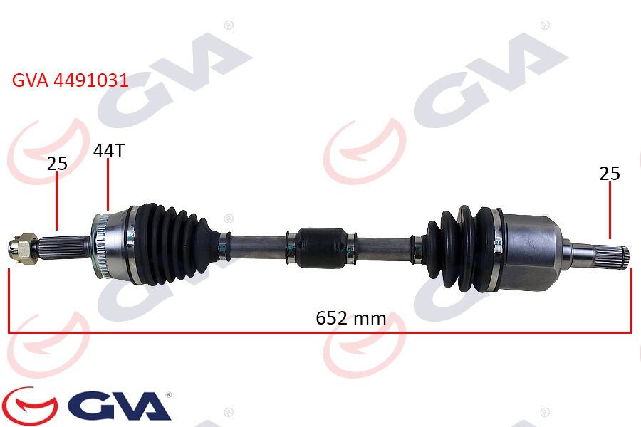 KOMPLE AKS SOL HYUNDAI ELANTRA 1.6L G4ED Benzinli 16v Otomatik vites 01-06 ABS li 25x25 - ABS 44 diş komple boy 654mm  495012D112-495012D113