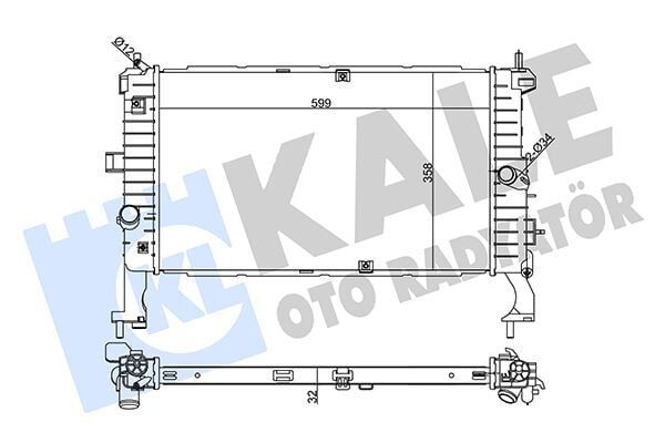 RADYATÖR MERIVA 1.3-1.7CDTI 03> AC KLİMASIZ MEK 600x370  1300260-13148295