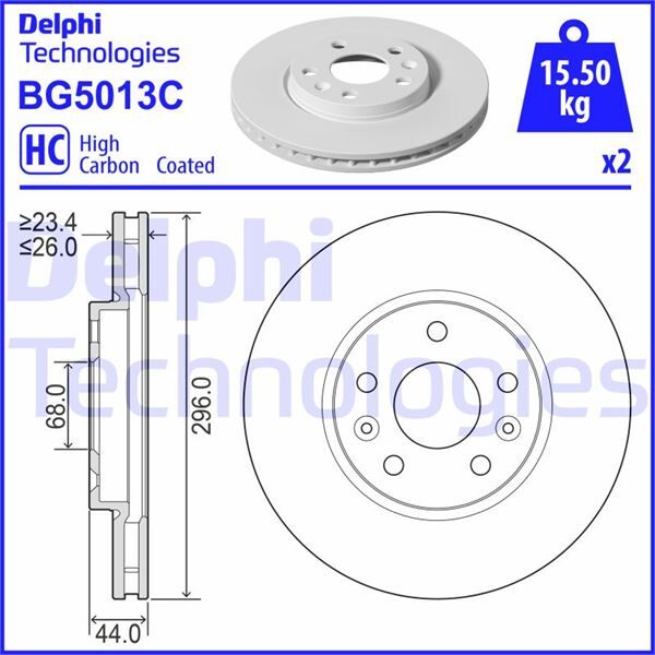 ÖN FREN DİSKİ RENAULT MEGANE IV 15> TALISMAN 15> DIŞ ÇAP:296MM K:26MM Y:44MM 5 DELİK  402062000R