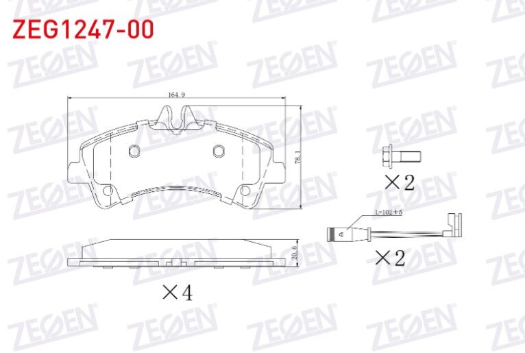 FREN BALATA ARKA FISLI MERCEDES SPRINTER 5T (906) 515 CDI CIFT TEKER 2006-2009/ VW CRAFTER 30-35 2.5 TDI CIFT TEKER 2006-2016 / CRAFTER 30-35 2.0 TDI CIFT TEKER 2006-2016