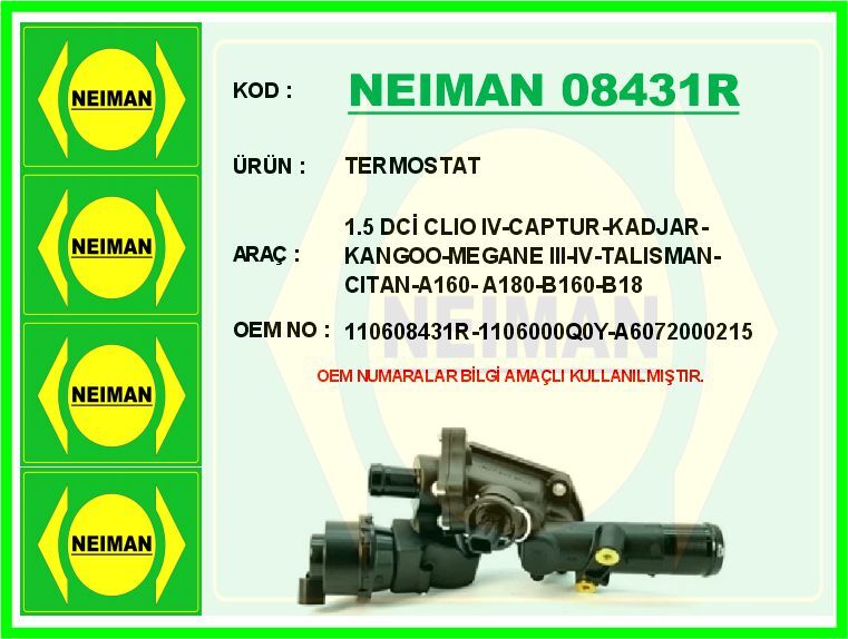 TERMOSTAT 83 C RENAULT SYMBOL III 14> MEGANE IV 16> CLIO IV 12> CAPTUR 13> DUSTER 12> DOKKER 12> 1. 5dCi K9K