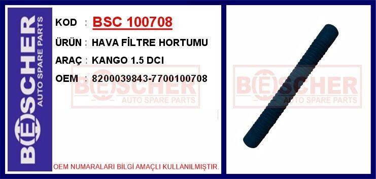 HAVA FİLTRE HORTUMU KANGO 1.5 DCI  8200039843-7700100708