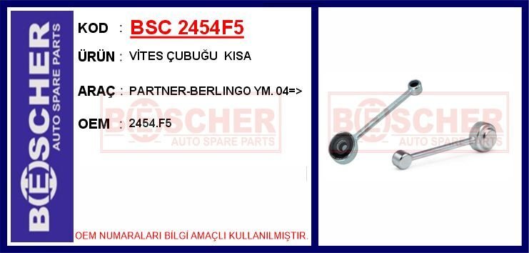 VİTES ÇUBUĞU KISA PARTNER-BERLINGO YM. 04 >  2454.F5