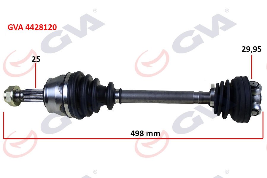 KOMPLE AKS SAĞ MİL SİZ AKS LALE SİZ GRANDE PUNTO 1.3 MJT 75HP 497mm  46308522-55700558-46308329