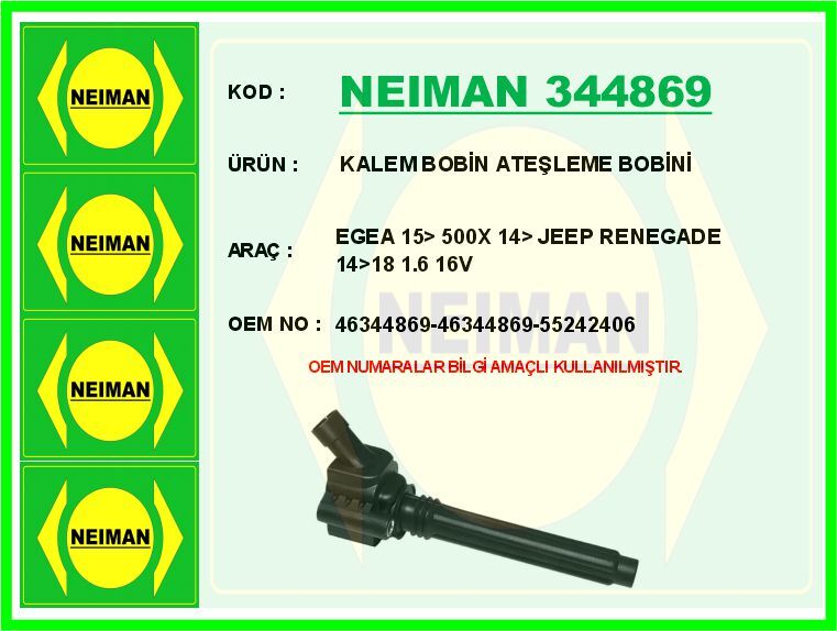 ATEŞLEME BOBİNİ FIAT EGEA 15> 500X 14> JEEP RENEGADE 14>18 1.6 16V