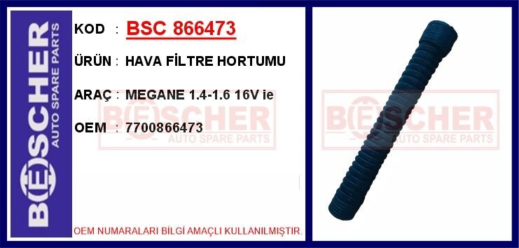 HAVA FİLTRE HORTUMU MEGANE 1.4-1.6 16V ie  7700866473